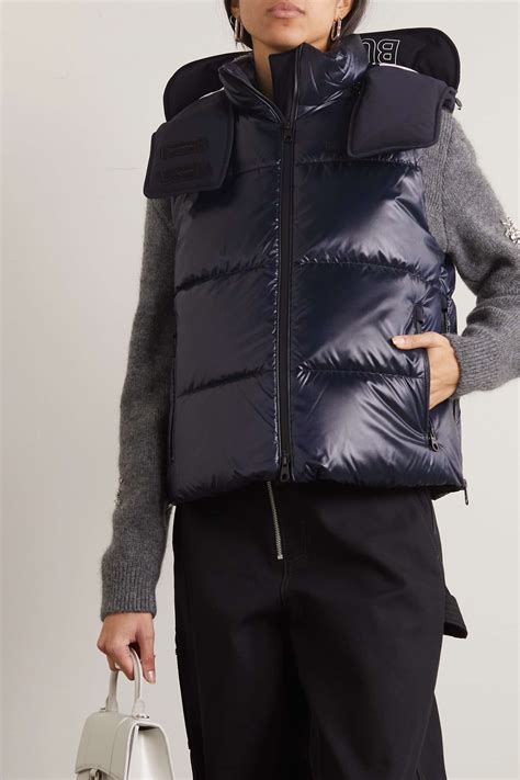 BURBERRY Hooded quilted shell down vest 